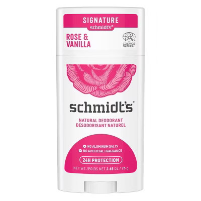 Schmidt's Rose + Vanilla Aluminum-Free Natural Deodorant Stick - 2.65oz | Target