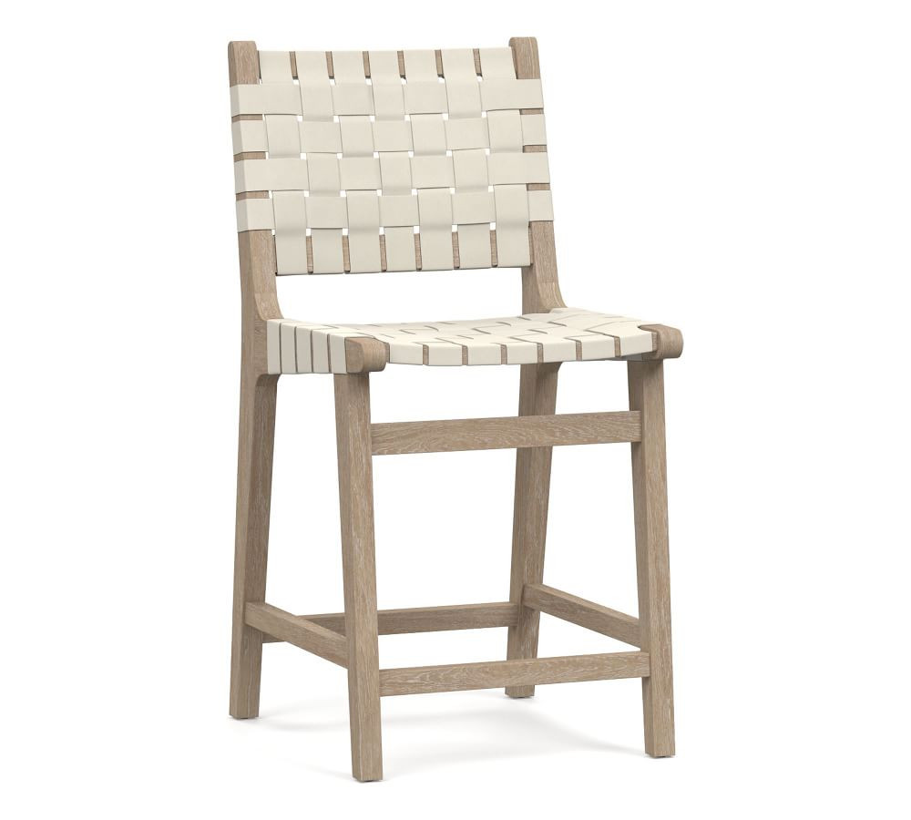 Fenton Woven Leather Bar & Counter Stools | Pottery Barn (US)
