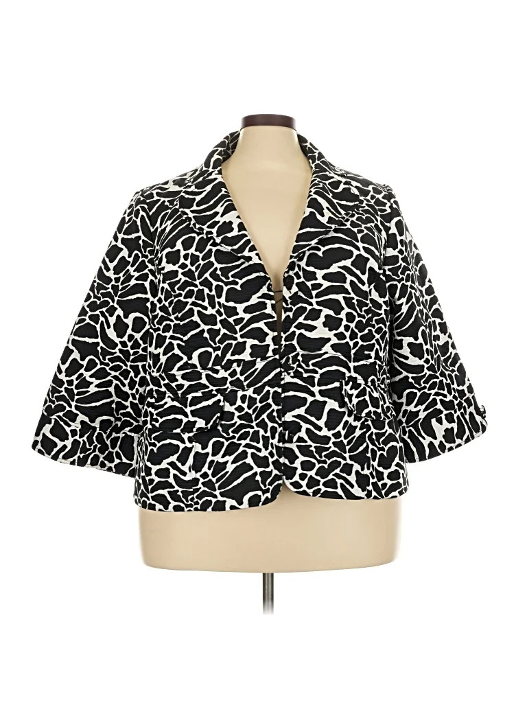 Spense 100% Polyester Animal Print Black Jacket Size 3X - 72% off | ThredUp (US)