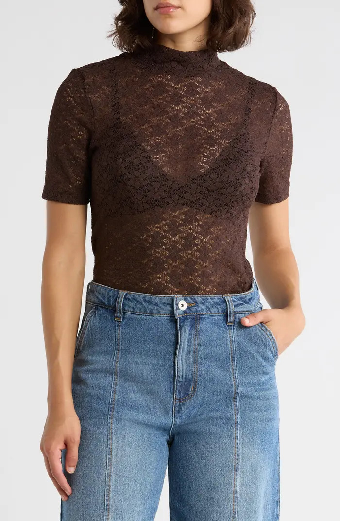 Mock Neck Lace Top | Nordstrom Rack