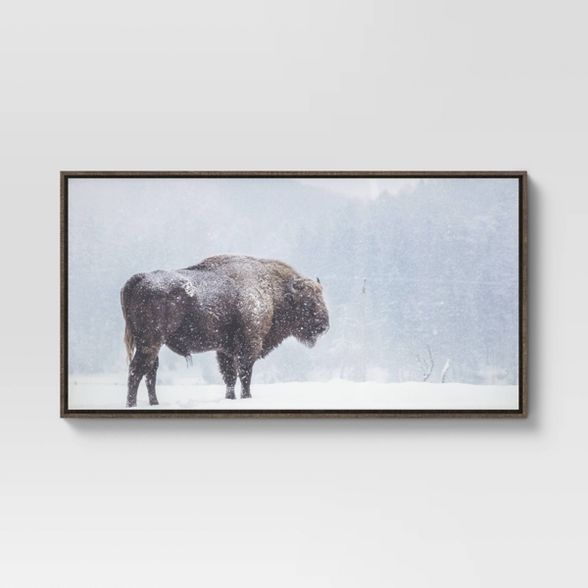 24" x 47" Bison Floating Framed Canvas - Threshold™ | Target