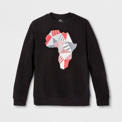 Well Worn Adult Geo Africa Crew Sweatshirt - Black | Target