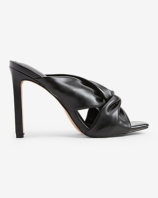Twisted Square Toe Heeled Sandals | Express