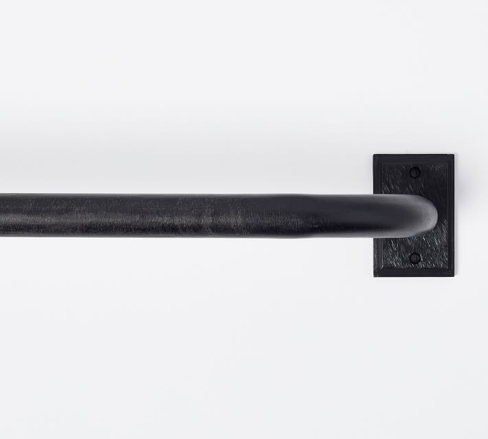 Cast Iron Black Room Darkening Curtain Rod & Wall Bracket | Pottery Barn (US)
