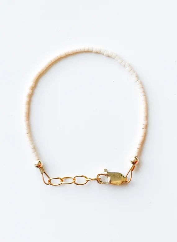 MARSHMALLOW- beaded baby bracelet, gold filled findings | Etsy (US)