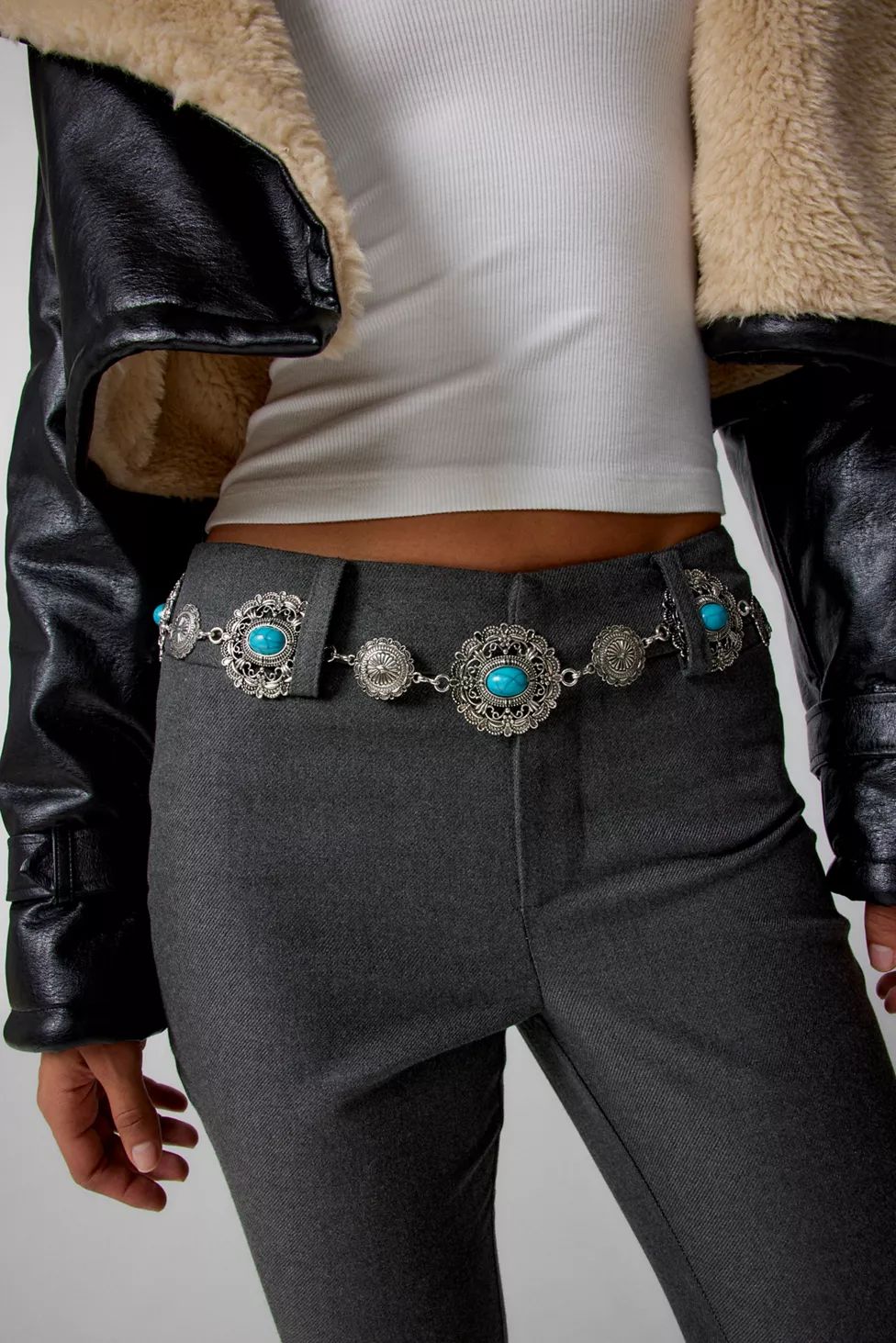 Open Circle Turquoise Belt | Urban Outfitters (US and RoW)