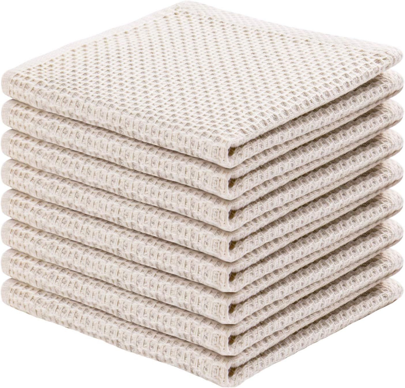 100% Cotton Kitchen Dish Cloths, 8-Pack Waffle Weave Ultra Soft Absorbent Dish Towels Washcloths ... | Amazon (US)