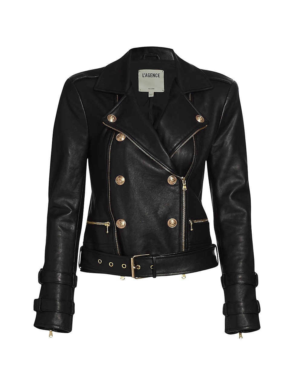 Women's Billie Belted Leather Jacket - Black - Size XS | Saks Fifth Avenue