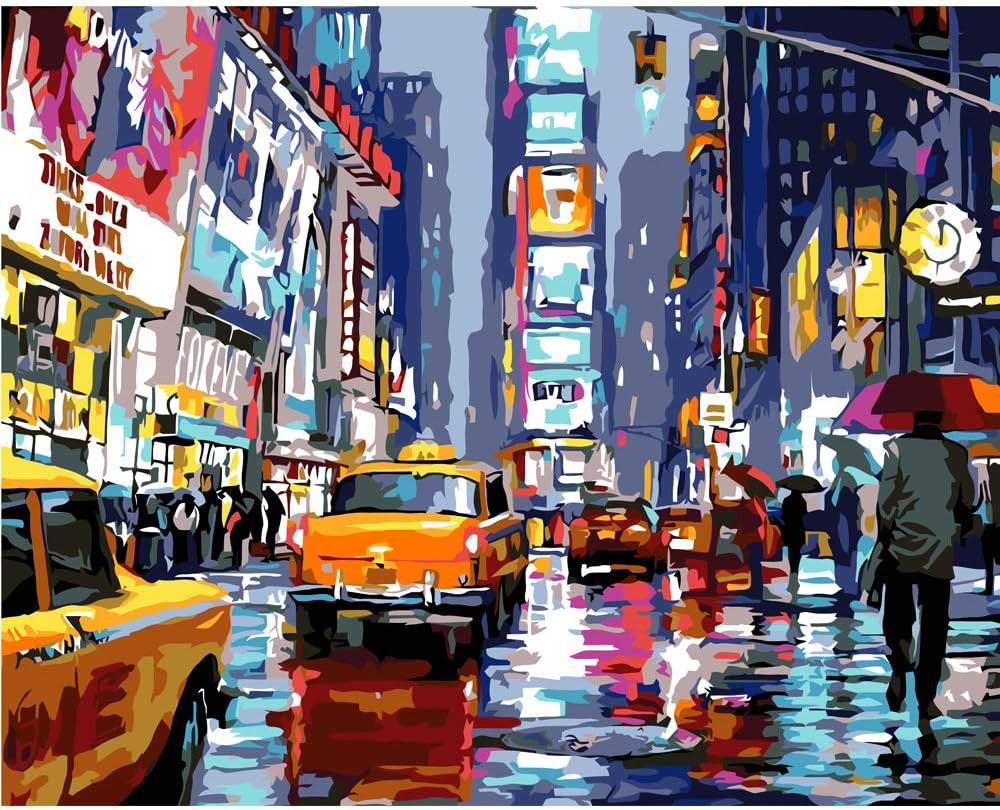 QUITEDEW Paint by Numbers for Adults Beginner,Times Square ,Landscape Street Scenery,Manhattan Ci... | Amazon (US)