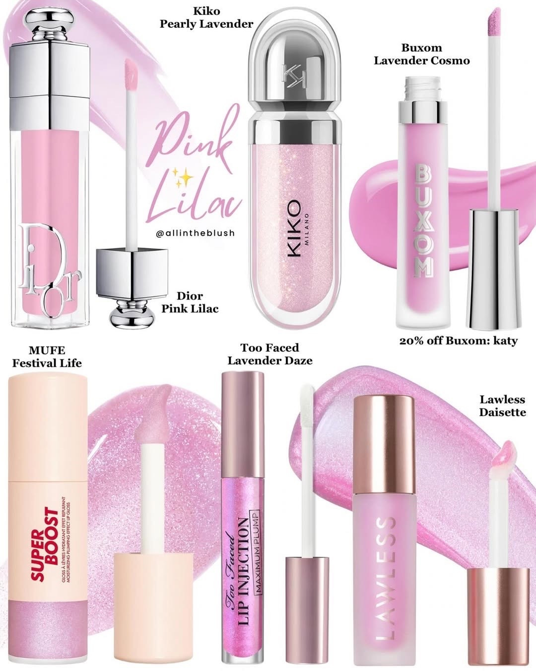 Pink Lilac Lip Gloss Favorites! Save 20% off Buxom with code: KATY

#LTKBeauty #LTKgrwm #LTKdayinmylife