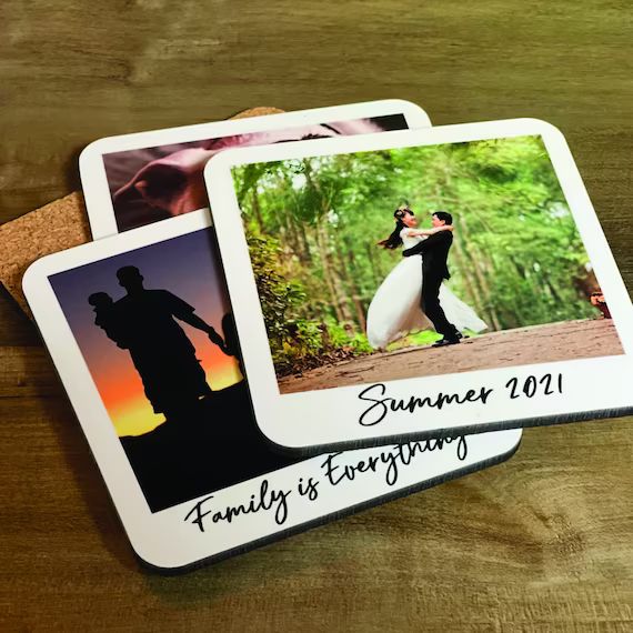 Custom Photo Coasters  Personalized Coaster Set  Drinkwear  - Etsy | Etsy (US)