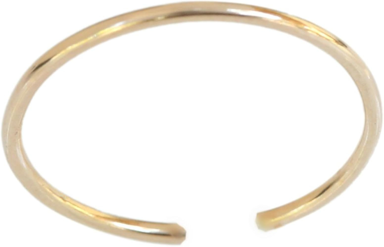 14k Gold Filled 1mm Thin Wire Plain Band Adjustable Toe Ring | Amazon (US)