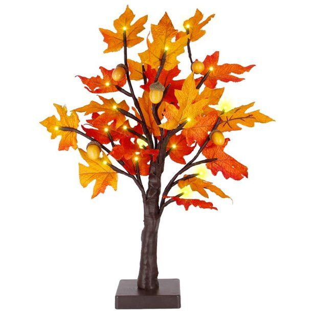 Growment Tabletop Lighted Maple Tree Battery Operated, Thanksgiving Table Decoration Lights, Mapl... | Walmart (US)