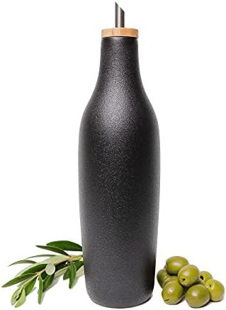 Grace Homewares Olive Oil Dispenser Bottle Stoneware Ceramic for EVOO or Vinegar | Modern Design | L | Amazon (US)