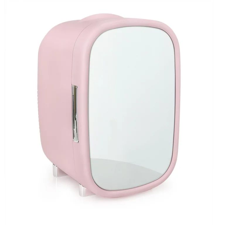 Personal Chiller Cosmetic Mini Fridge with Mirror Door for Vanity, Pink - Walmart.com | Walmart (US)