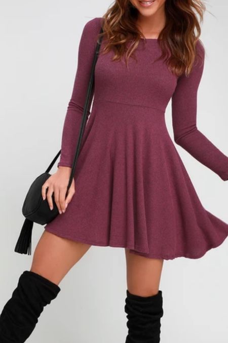 Burgundy long sleeve dress 

#LTKHoliday #LTKSeasonal #LTKU