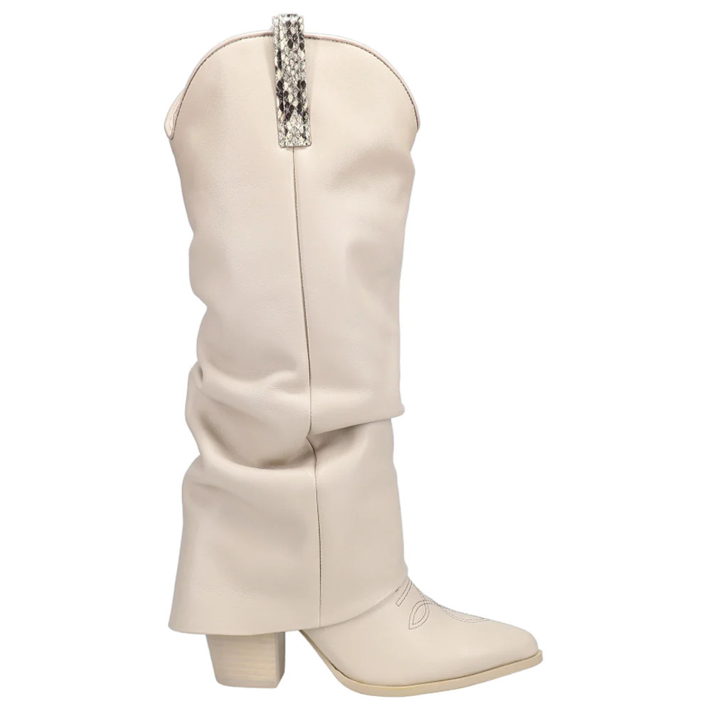 Shop Off White Womens Steve Madden Lassy Pointed Toe Pull On Boots | Shoebacca