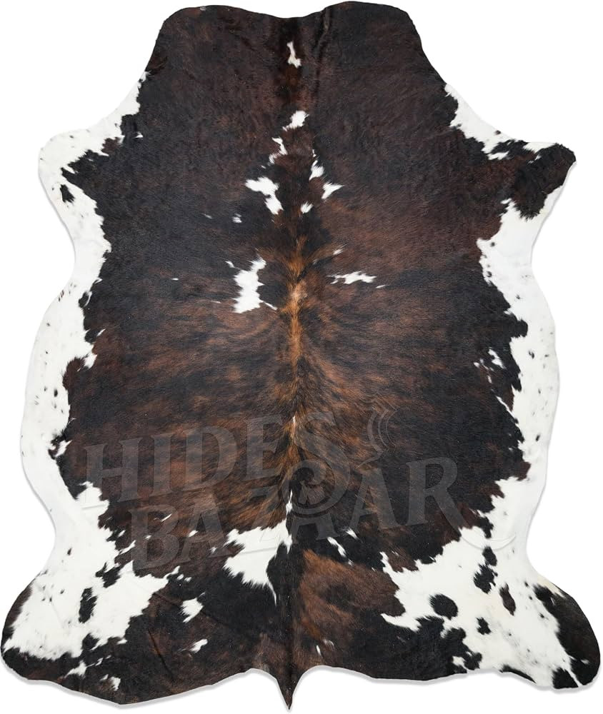 Natural Cowhide Rug for Home & Office Premium Dark Tricolor Cowhide Rug with Unique Dark Brown, B... | Amazon (US)