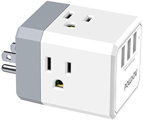 Multi Plug Outlet, Outlet expanders, POWSAV USB Wall Charger with 3 USB Ports(Smart 3.0A Total) a... | Amazon (US)