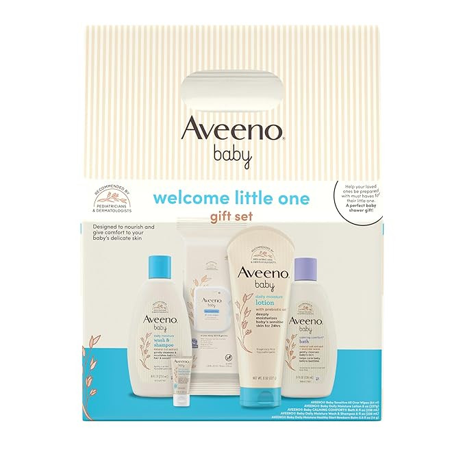 Aveeno Baby Welcome Little One Gift Set, Skincare Set with Nourishing Body Wash & Shampoo, Calmin... | Amazon (US)