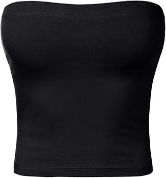 Women's Tube Crop Tops Strapless Cute Sexy Cotton Basic Solid Casual Cami Tops | Amazon (US)