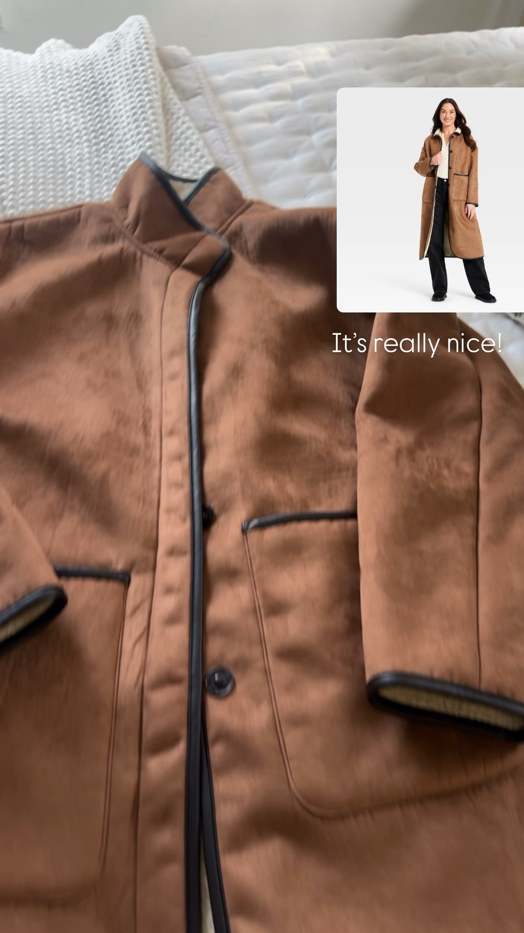 Be sure to size down because it runs big! I usually do a large and bought a medium in this and I still have room for chunky sweaters! 

#LTKOver40 #LTKMidsize #LTKGiftGuide