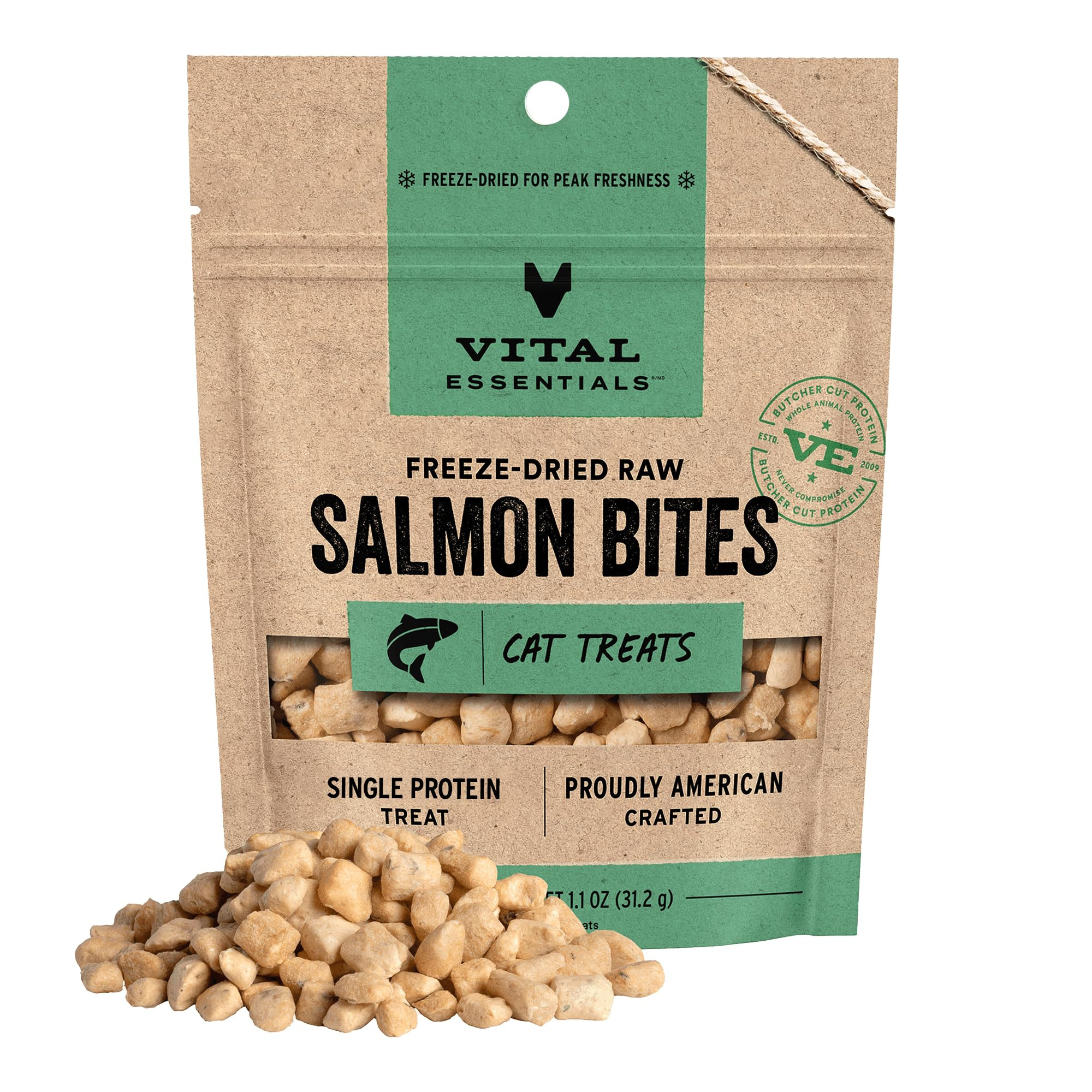 Vital Essentials Salmon Bites Cat Treats, 1.1 oz | Freeze-Dried Raw | Single Protein | Grain Free... | Amazon (US)