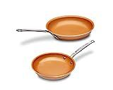 MASTERPAN Copper Tone 8 and 9 inch Ceramic Non Stick Frying Pan, 2-PACK (MP-160) | Amazon (US)