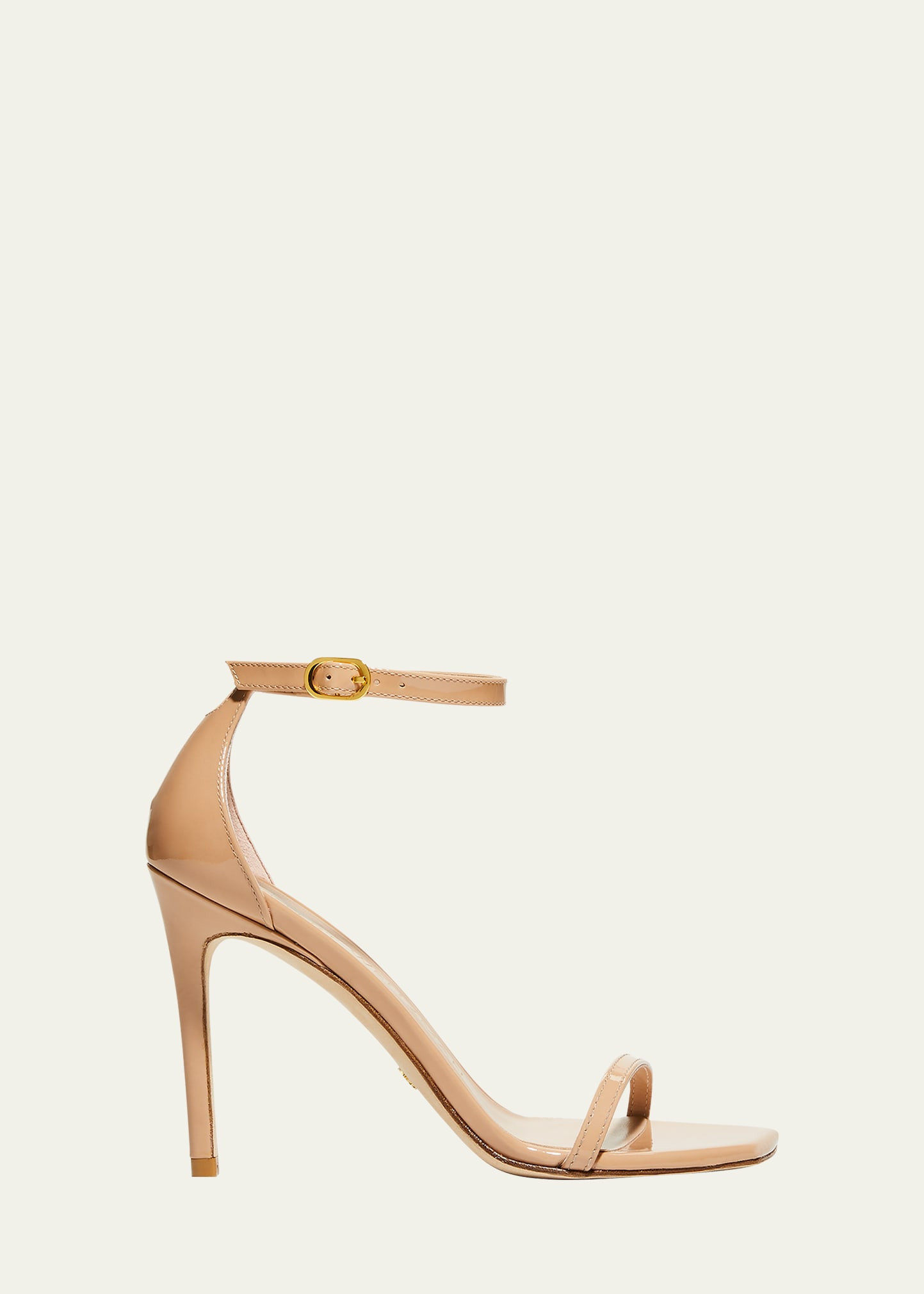 Stuart Weitzman Nudistcurve Patent Ankle-Strap Sandals | Bergdorf Goodman