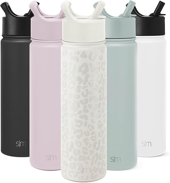 Simple Modern Leopard Water Bottle with Straw Lid Vacuum Insulated Stainless Steel Metal Thermos ... | Amazon (US)