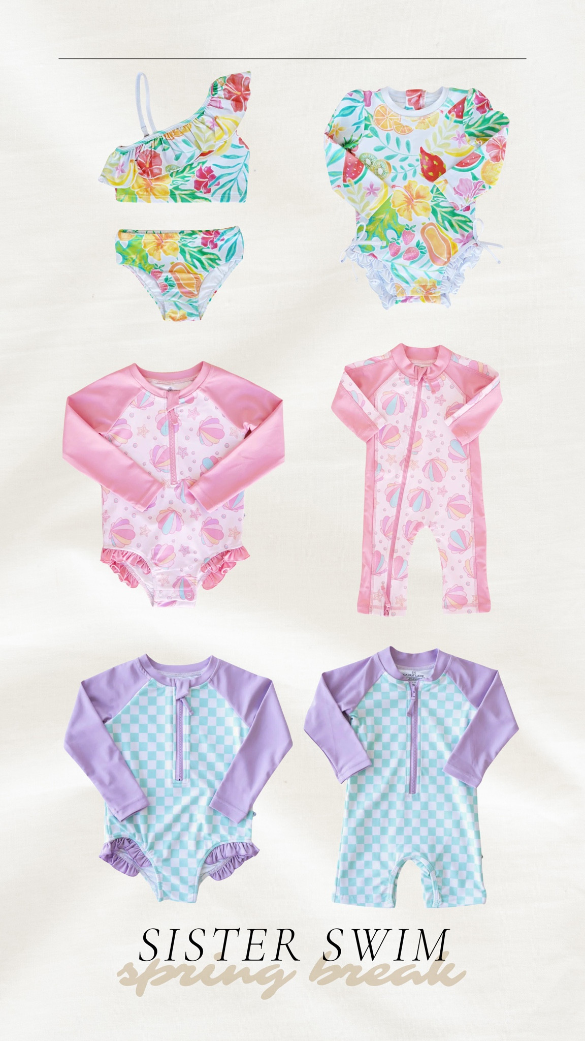 Matching sister suits for toddler and baby from Caden Lane! 

Toddler swim, baby swim, Caden lane, spring break, swimsuits for kids, Maddie Duff 

#LTKSeasonal #LTKswim #LTKkids