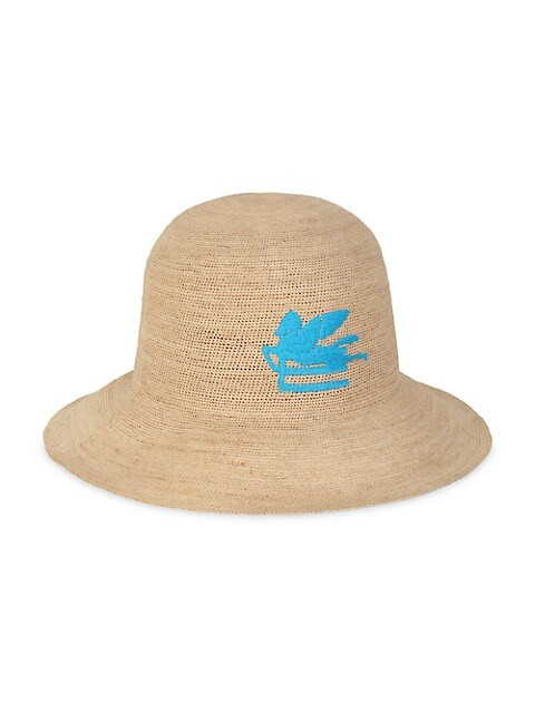 Logo-Embroidered Raffia Bucket Hat | Saks Fifth Avenue