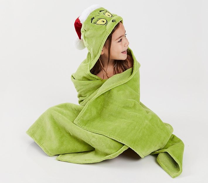 Dr. Seuss's The Grinch™ Kid Hooded Towel | Pottery Barn Kids