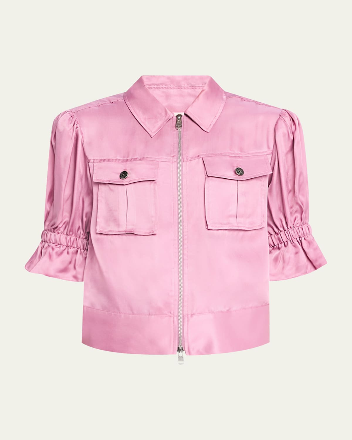 Holly Short-Sleeve Sateen Jacket | Bergdorf Goodman