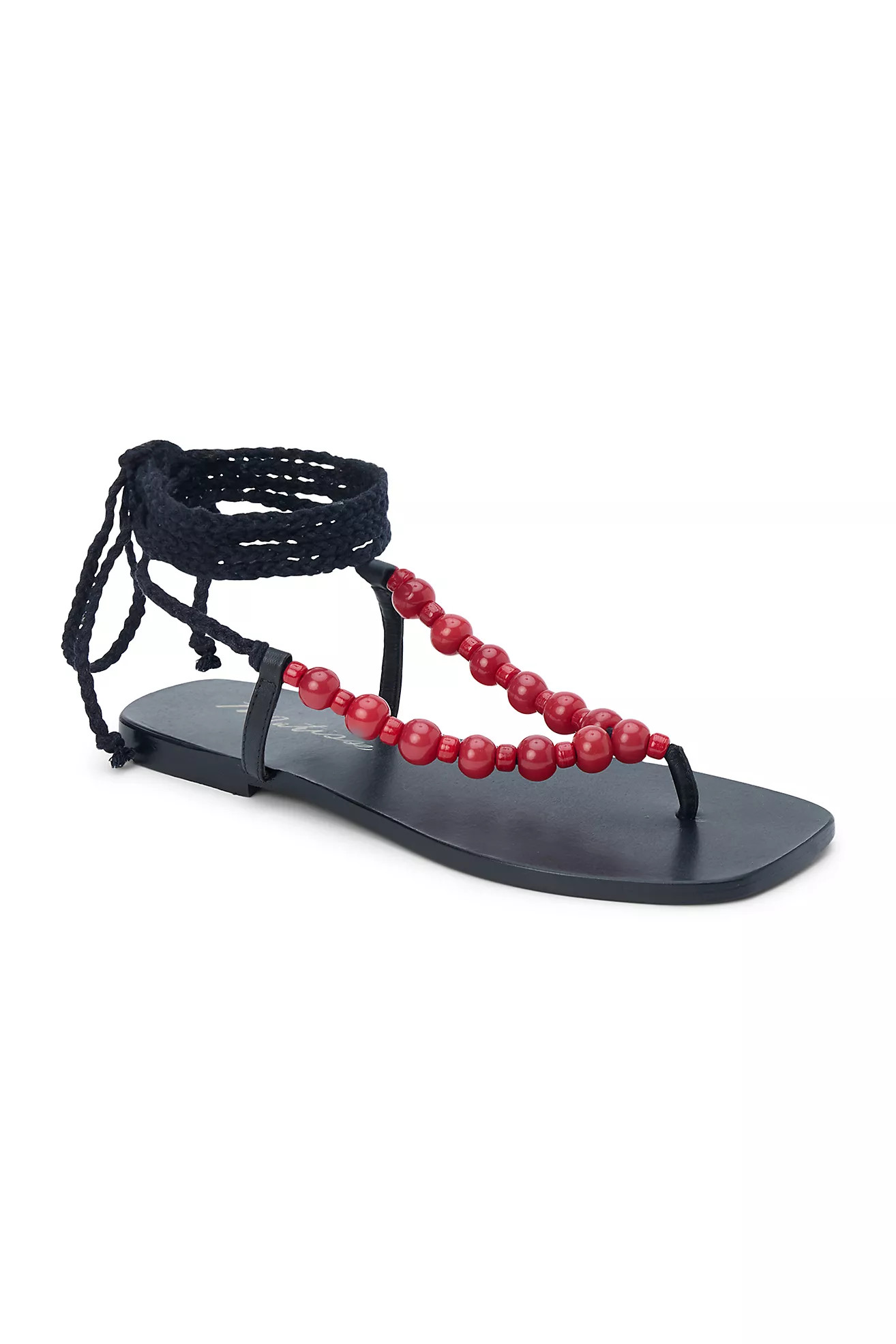 Matisse Elvie Beaded Ankle-Wrap Sandals | Anthropologie (US)