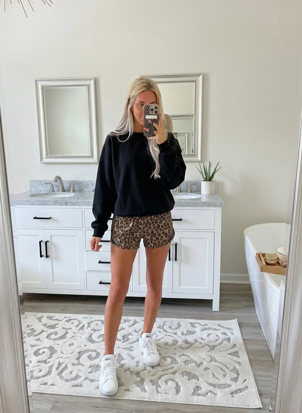 
Bright, lifestyle influencer selfie in a minimalist dressing room mirror. A stylish blonde woman with long beachy waves wears a green and white striped sleeveless polo dress paired with white Adidas sneakers and gold bracelets. The look is sporty-chic and effortless. Neutral dressing room background with soft lighting, clean wood floors, and a relaxed summer vibe. The aesthetic is preppy, travel-ready, and Instagram-worthy — Ralph Lauren meets casual golf resort style. The mood is confident, playful, and polished.

⸻

Caption

Sporty, comfy, and ready for wherever the day goes ✨
This is my favorite kind of outfit — easy, travel-ready, and cute enough for anything from running errands to grabbing lunch or hopping on a flight.

Athleisure but make it preppy chic 💚

— Heidi

⸻

Hashtags

#trendyheidi
#trendywithapassport
#sportychic
#athleisurestyle
#preppystyle
#summeroutfits
#everydaystyle
#adidasstyle
#casualchic
#airportoutfit
#weekendstyle
#tenniscore
#golfstyle
#traveloutfit
#effortlessstyle
#womenwithstyle
#styleinspo
#outfitinspo
#ootdfashion
#everydayfashion
#influencerstyle
#lookbookstyle
#amazonfashionfinds
#casualfashion
#fashionreels


#LTKgrwm #LTKSpringSale #LTKdayinmylife