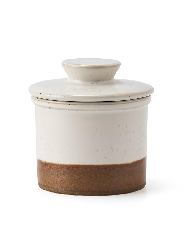 XELA Ceramic Butter Crock, The Original Reactive Two-Colour Glaze, Butter Dish With Water Line fo... | Amazon (US)