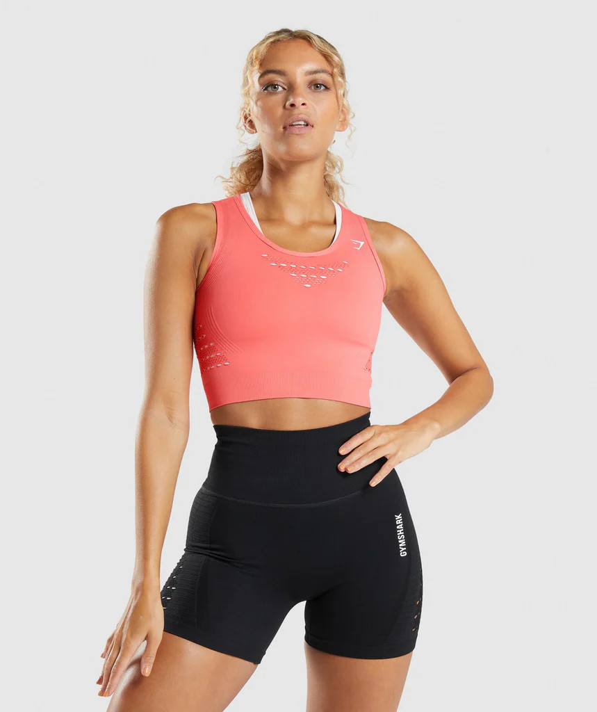 Gymshark Energy Seamless Crop Top - Polka Pink | Gymshark (Global)