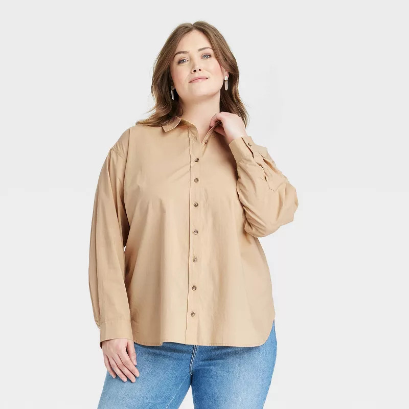Women's Oversized Long Sleeve Button-Down Shirt - Universal Thread™ | Target