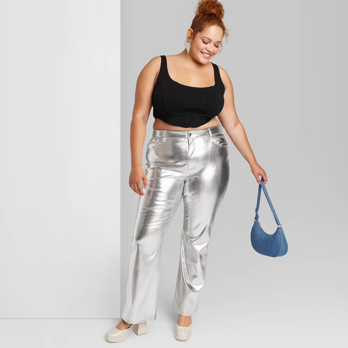 Women's High-Rise Metallic Flare Pants - Wild Fable™ | Target