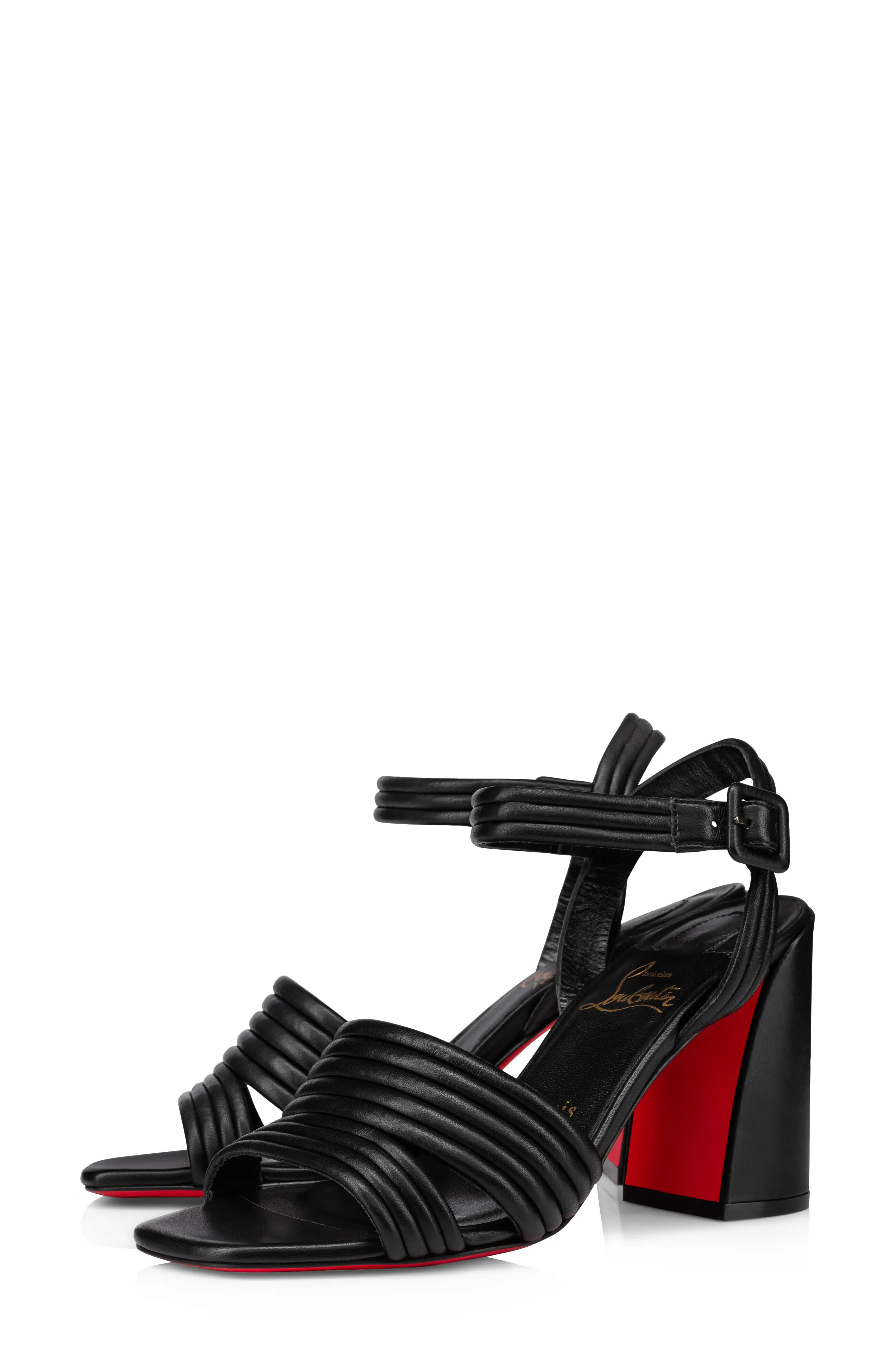Christian Louboutin Manola Block Heel Sandal in Black at Nordstrom, Size 5Us | Nordstrom