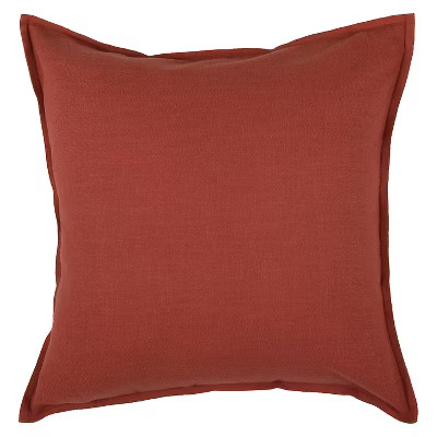 20"x20" Oversize Solid Square Throw Pillow Paprika - Rizzy Home: Cotton Canvas, Zipper Closure, I... | Target