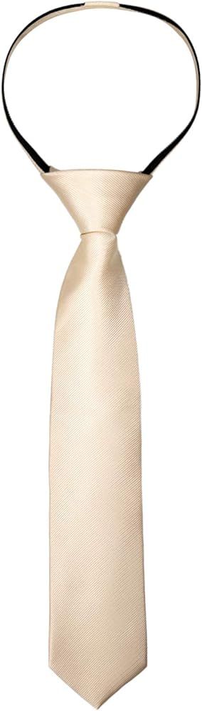 Alizeal Boys Solid Color Pre-tied 2.4'' Zipper Skinny Necktie | Amazon (US)