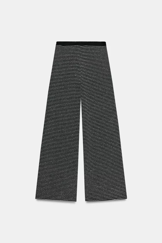 STRIPED BOUCLÉ TROUSERS | Zara UK
