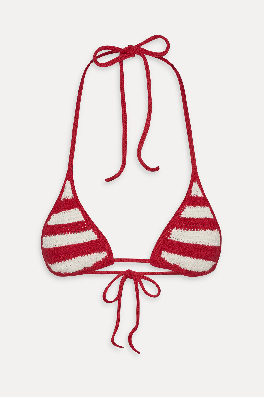 Nick Triangle Crochet Bikini Top - Red Ribbon | Frankies Bikinis