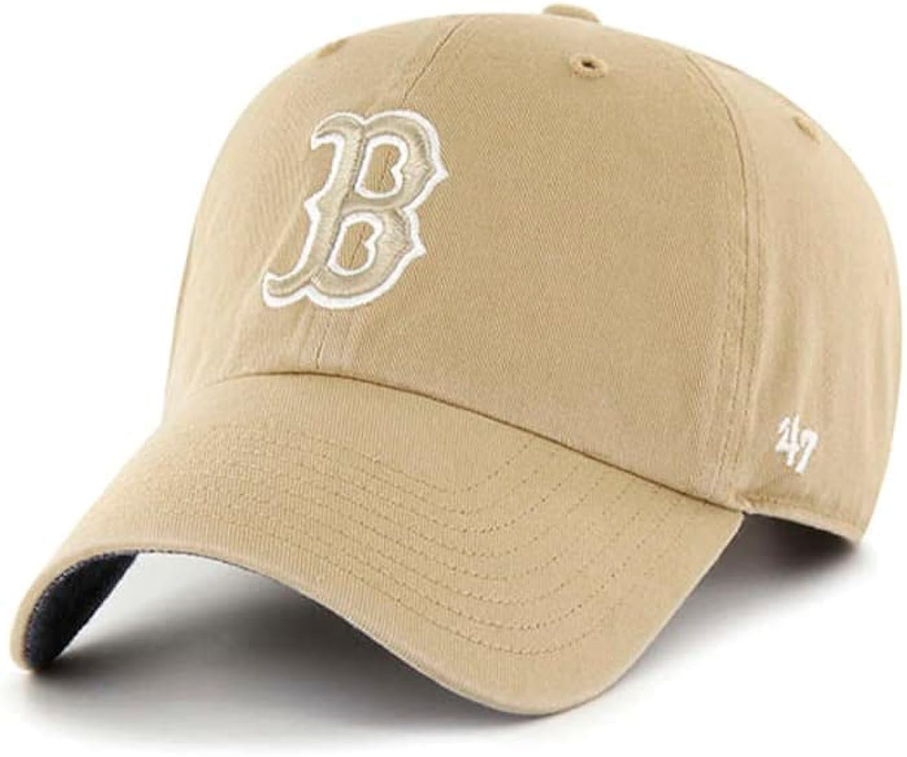 '47 Boston Red Sox Mens Womens Chambray Ballpark Clean Up Adjustable Strapback Khaki Hat with Ton... | Amazon (US)