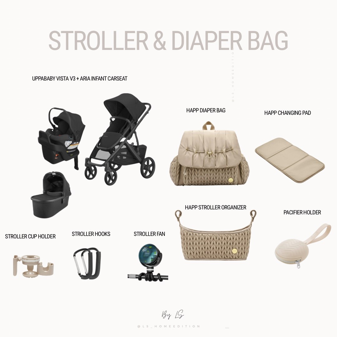 Baby Registry Items 
Stroller & Diaper Bag 

#stroller #diaperbag #babyaccessories #babymusthaves #uppababyvistav3 #uppababy #happ 

#LTKBump #LTKBaby