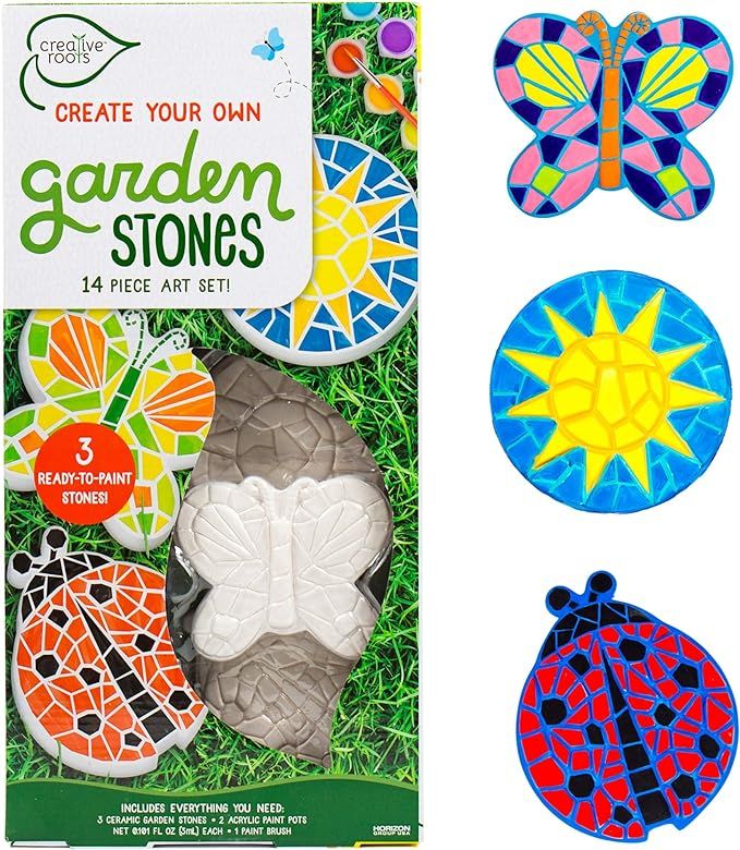 Creative Roots Paint Your Own Butterfly, Ladybug & Sun Stepping Stone by Horizon Group USA, 1 box... | Amazon (US)