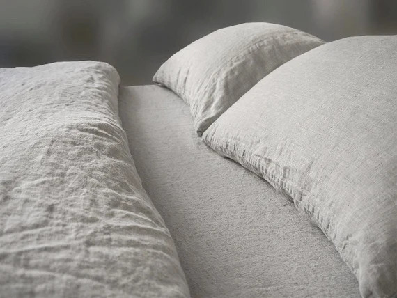 Linen Sheets Set Stone Washed Super Soft Luxury 4pc Seamless Queen King Full Double Pure 100% Eur... | Etsy (US)
