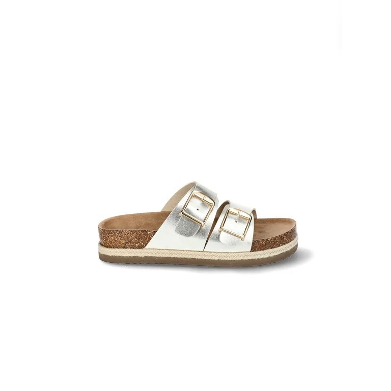 Time and Tru Women's Platform Footbed Slide Sandals | Walmart (US)